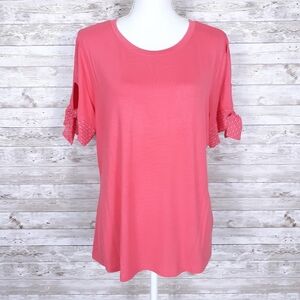 Maison Jules Top XL Tie Sleeves Orange 224